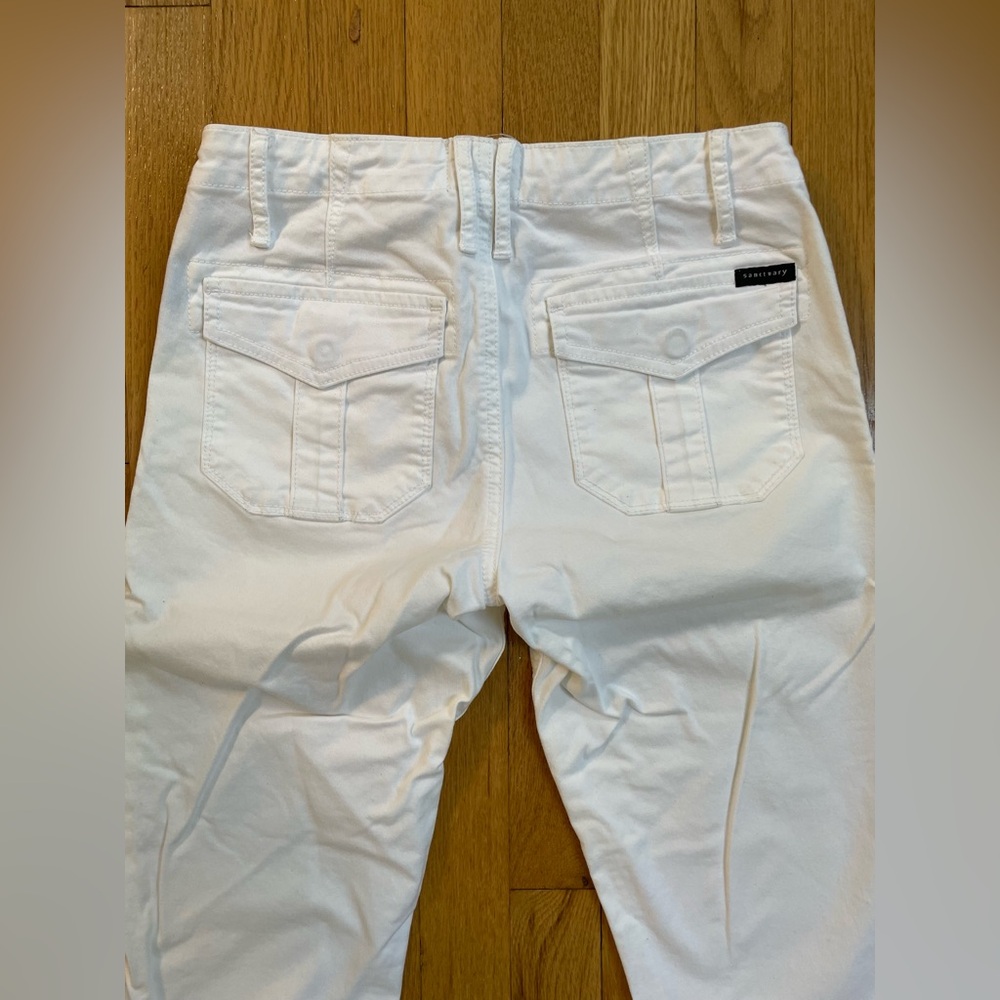 Women’s Sanctuary Peace White Cropped Straight Pants 25 ✨BRAND NEW✨ - Picture 5 of 9